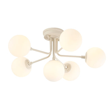 Olivier Parisian 24" Globe Modern Industrial Iron Bistro LED Semi Flush Mount